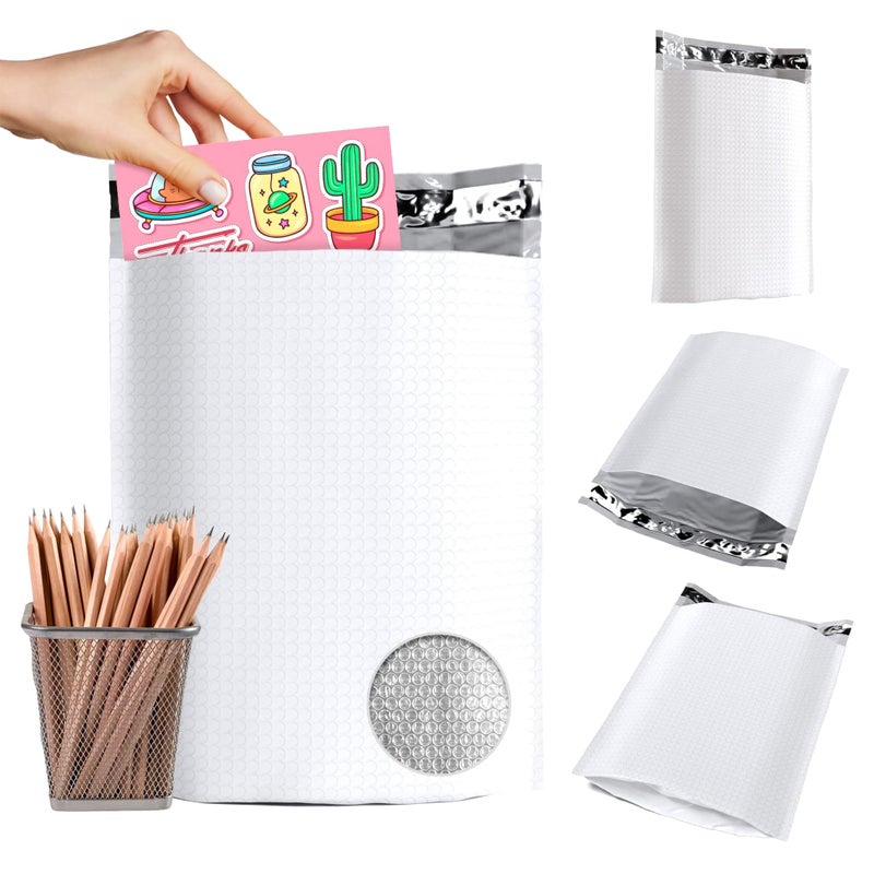 ABC PACK & SUPPLY White Gusseted Bubble Mailers, 10.5 x 15.75 x 4 Inch. Pack of 10 Expandable Envelopes. Padded Shipping Envelopes. Waterproof Bubble Bags for Shipping. Poly Bubble Mailers Self Seal - Image 1